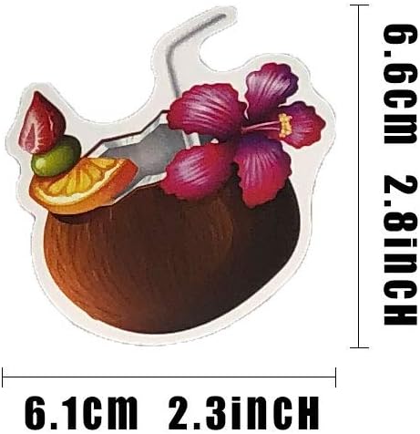 50 Pieces Watercolor Hawaiian Tropical Summer Stickers (Multicolor)