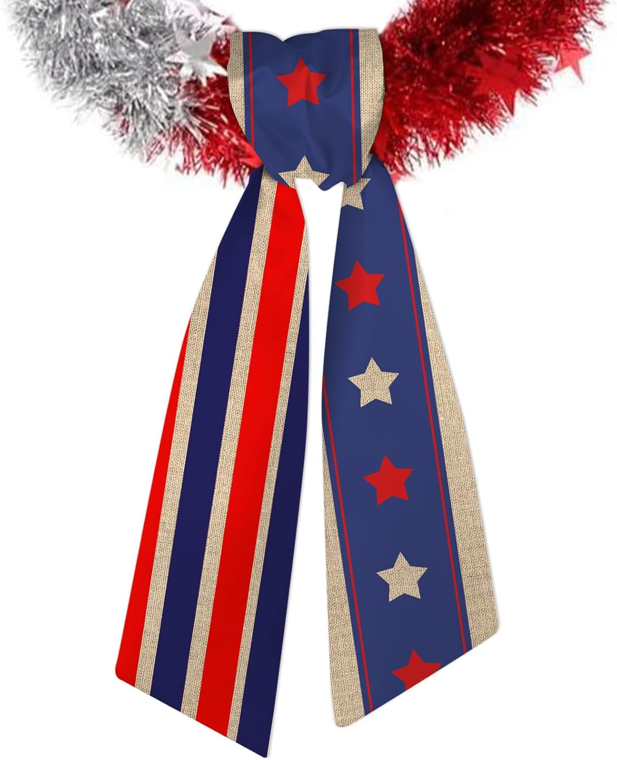 Patriotic Wreath Sash for Front Door Sash (56'' x 4.5''), (Brown)