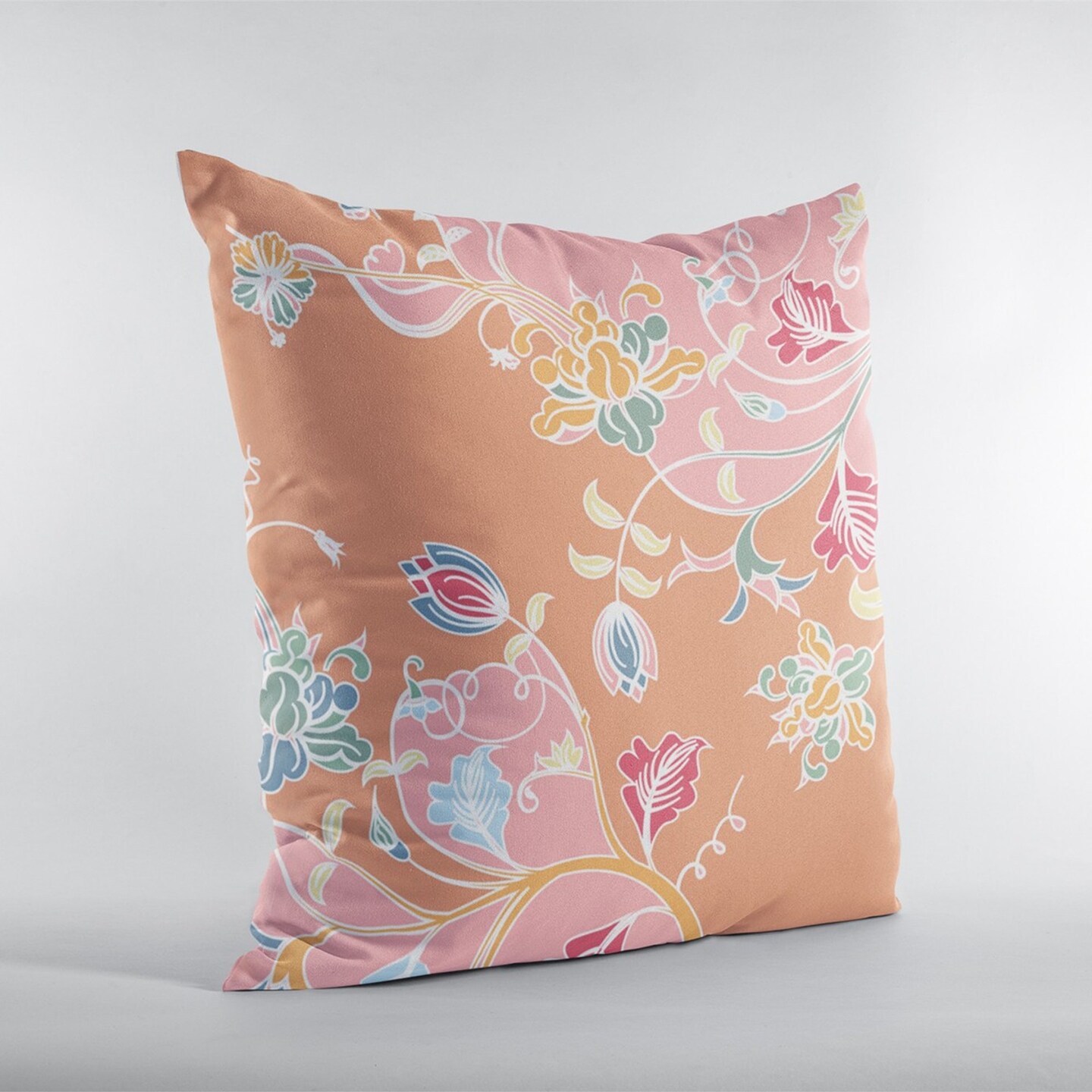 Edge Collections - 16" x 16" x 5" - Pink - Floral Decorative Throw Pillow for Home Accent - 1 Piece