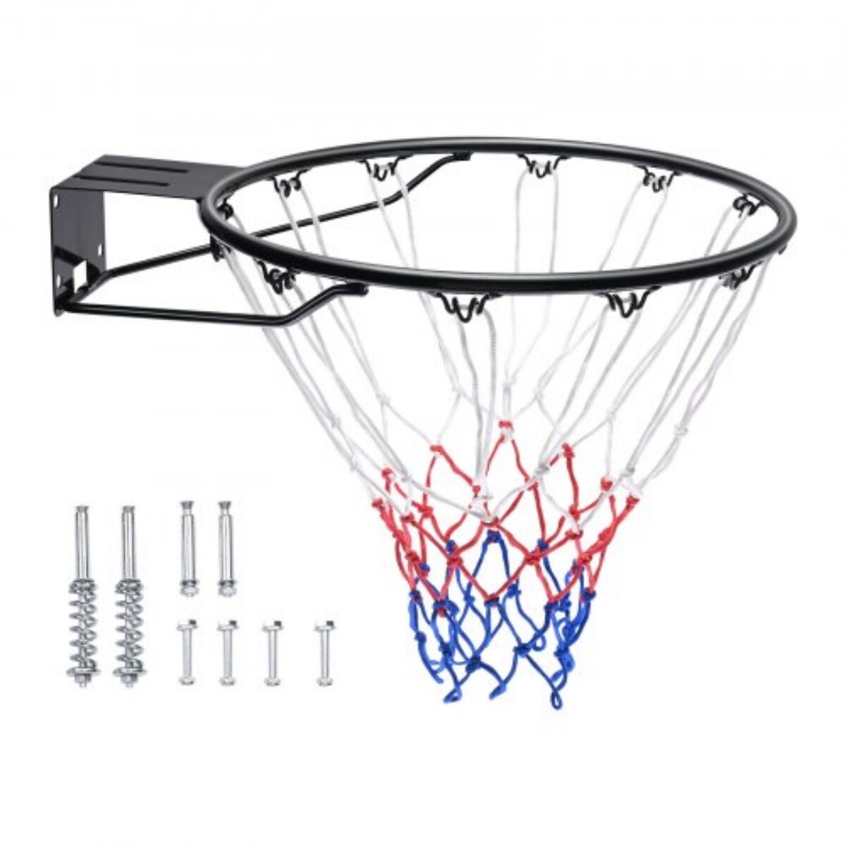 18-Inch Breakaway Basketball Rim with Sturdy Steel Frame Dual Springs and Nylon Net for Safe Play