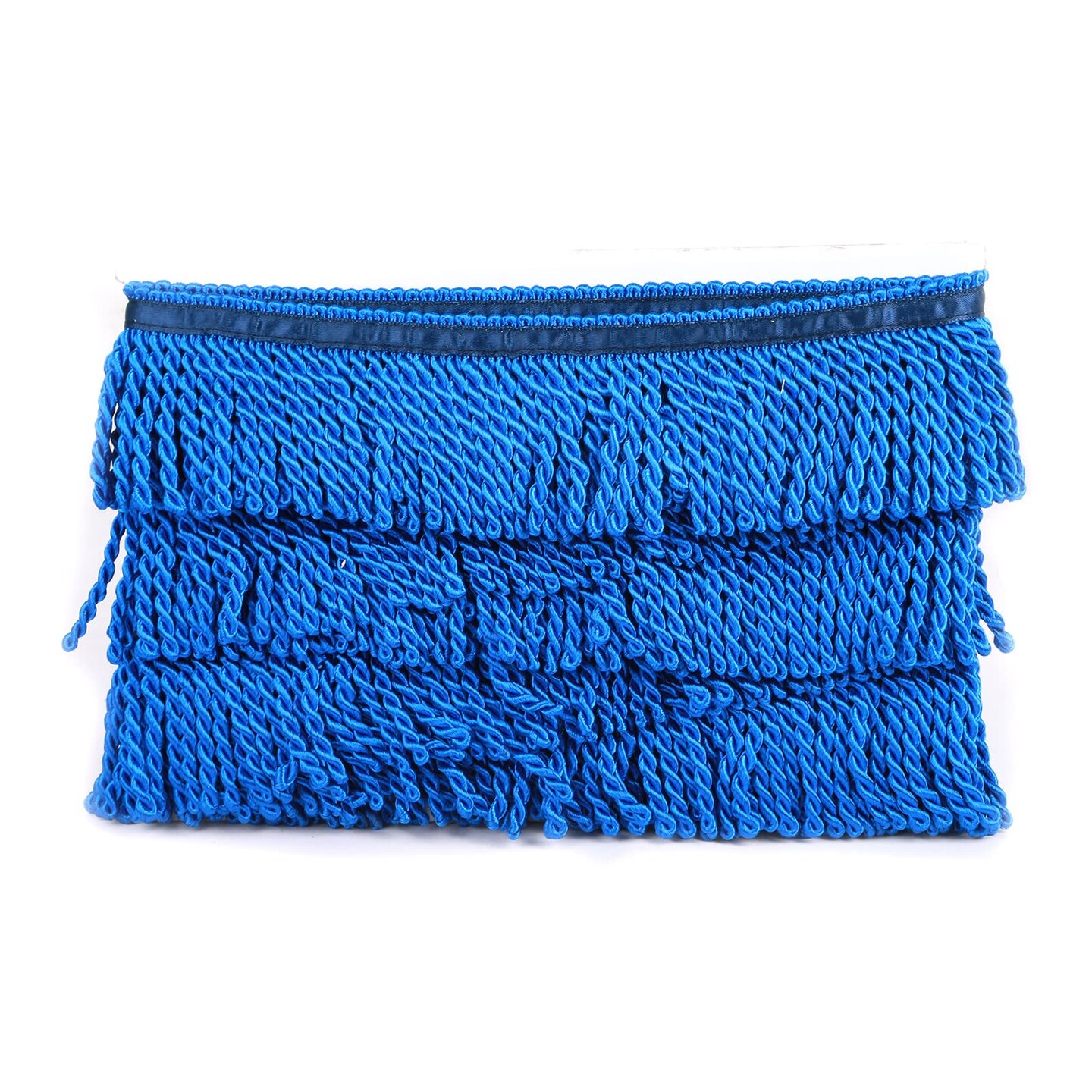 Bullion Fringe Trim and Embellishments 5/10 Yard X 2.5 Inches Fabric Trims Sewing DIY Decoration for Clothes Gold Hebrew Fringes with Blue Ribbon