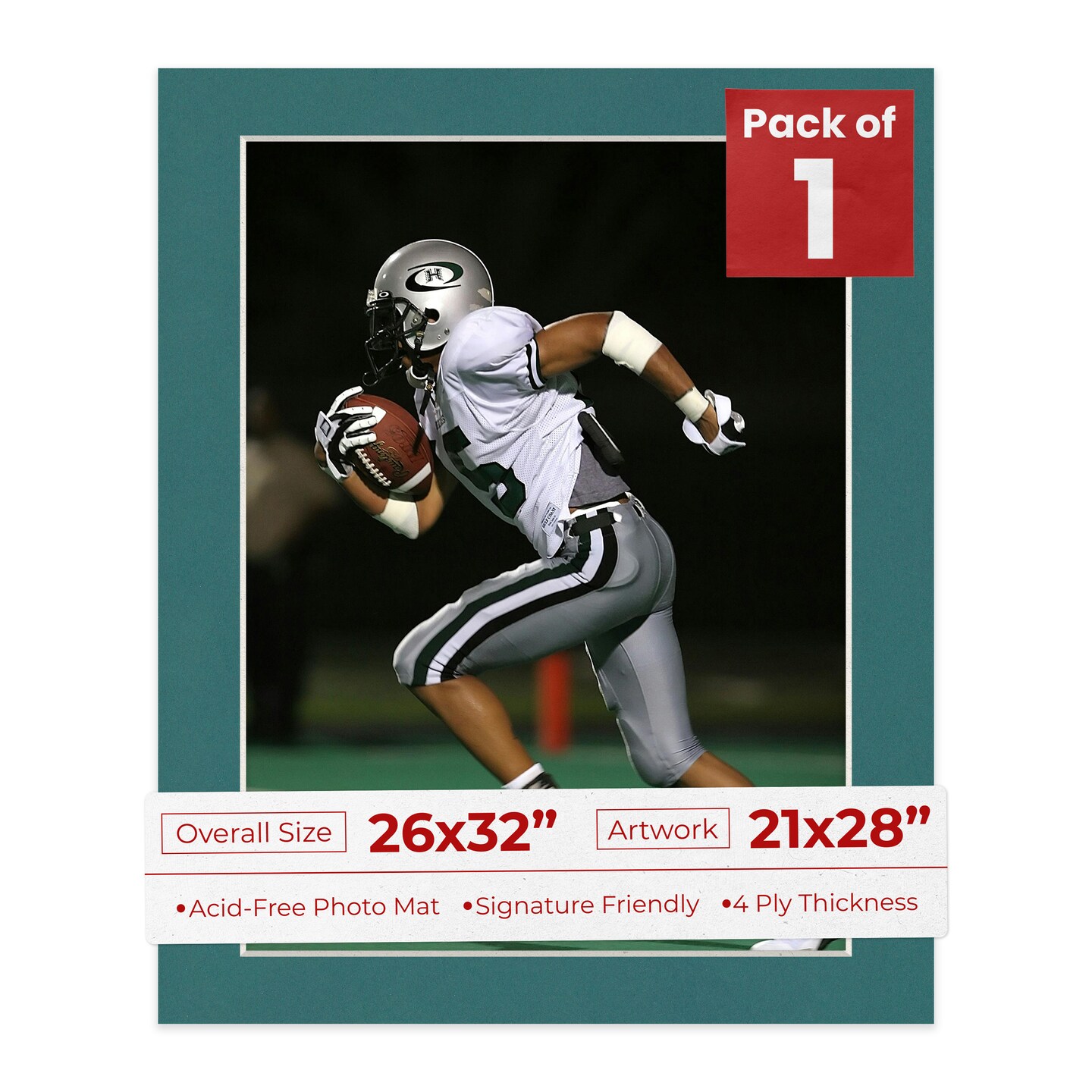 Everglade Green Mat Board for 26x32 Frames - Fits 21x28 Photos