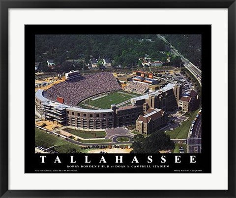 Framed Art Tallahassee, Florida - Bobby Bowden Field at Doak S. Campbell Stadium by Brad Geller 22 x 28
