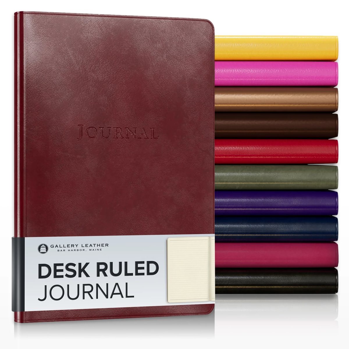 Gallery Leather Journal - Crafted in Maine, USA - Elegant Leather Writing Notebook with 192 Lined Pages - A Timeless Space for Your Thoughts - 8x5.5, Desk Lined