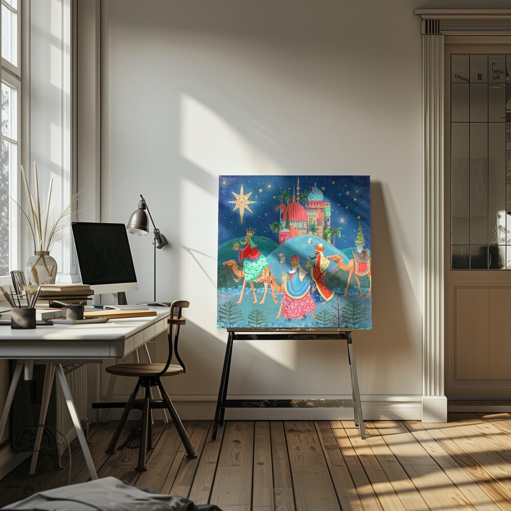 Three Wise Men Square Canvas Art | Modern Home Wall Decor 24x24 Canvas - Corporate Office Art