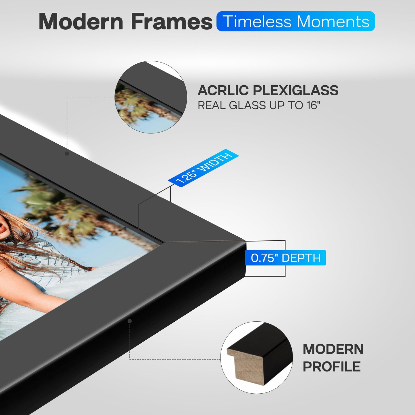 20&#x202F;&#xD7;&#x202F;24&#x202F;in Black Picture Frame for Paintby Numbers 50x60 cm Art