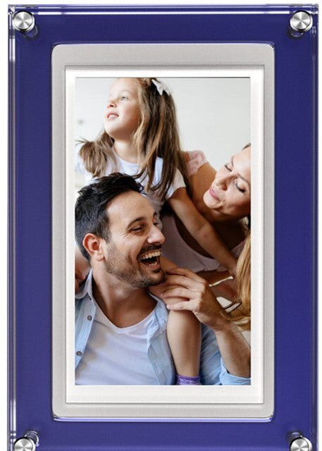 5" WiFi Blue Acrylic Digital Photo Frame – Smart Video Picture Frame with Frameo App