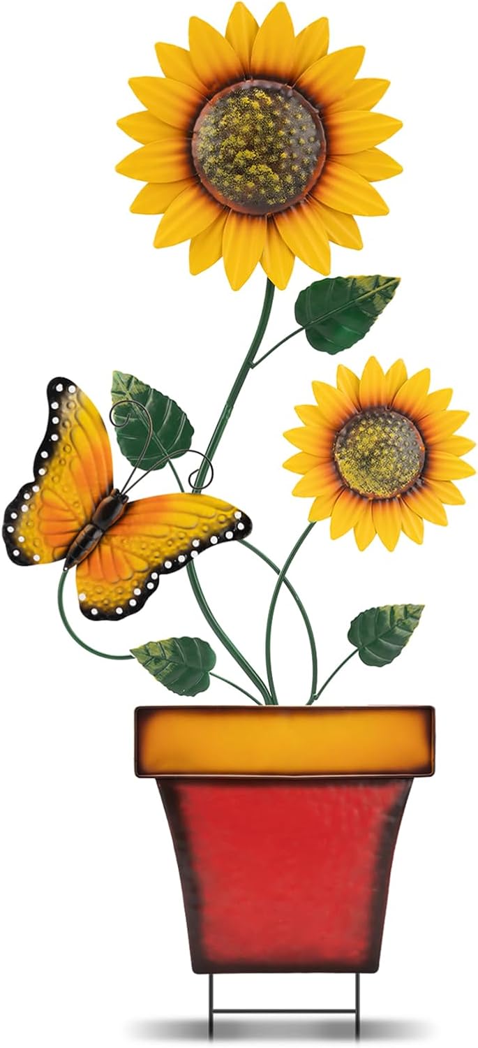 Spring Sunflower Decorative Garden Stake Yard Decor