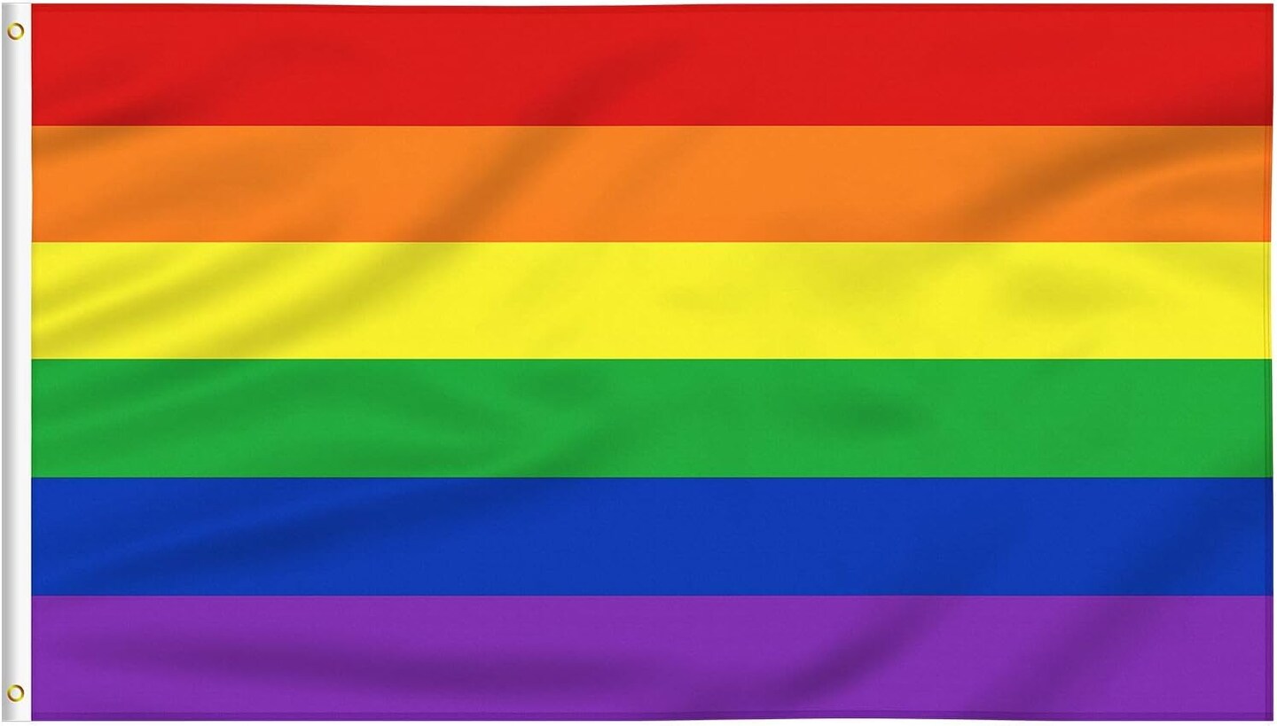 Rainbow Pride Flag 6 Stripes 3x5ft- Flag Vivid Color and UV Fade Resistant - Canvas Header and Brass Grommets (Rainbow Flag 3x5ft (1PACK))
