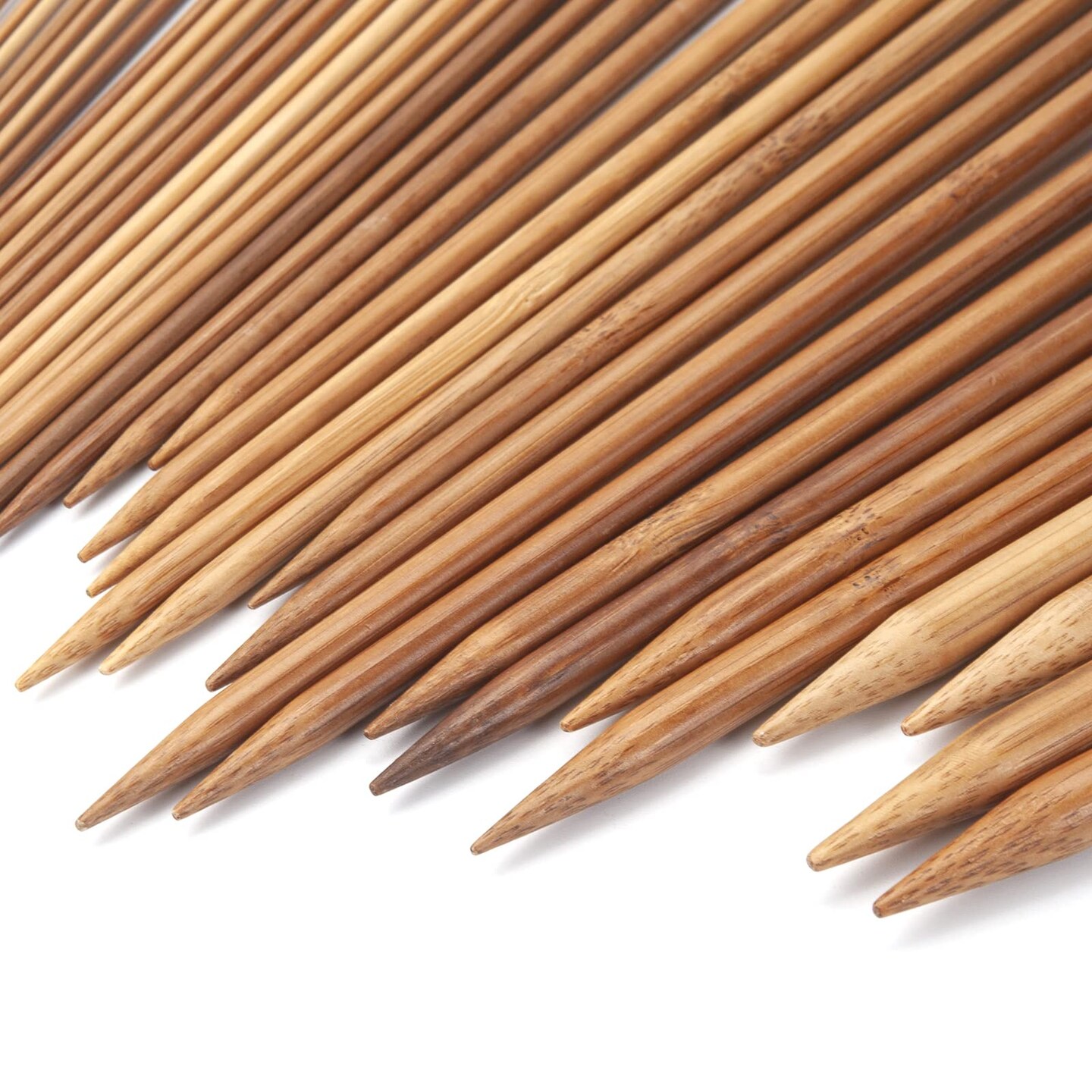 Bamboo Knitting Needles Set, Wooden Knitting Needles for Beginners, 18 Pairs US Size 0-15 (2.0-10.0mm) 14 Inch Long Straight Wood Knitting Needles Single Point for Sweaters, Socks, Shawl and Scarf