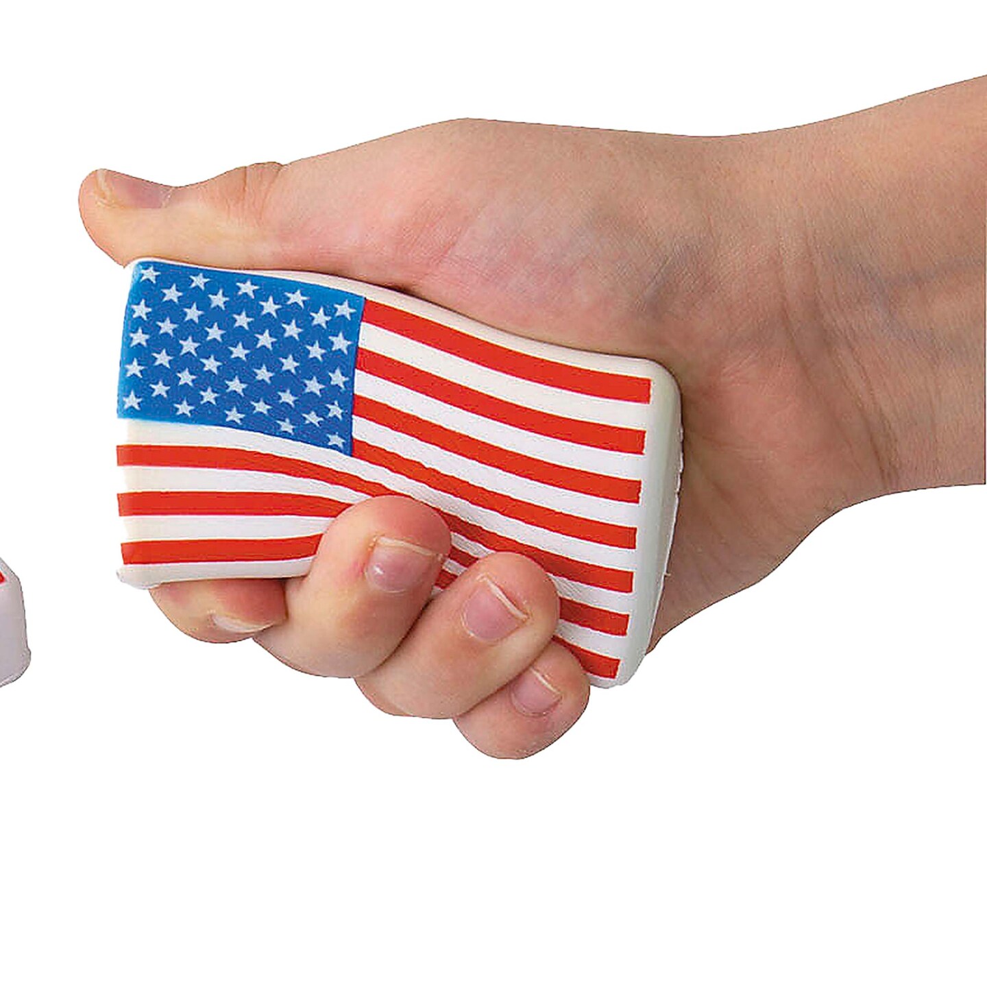 3&#x22; x 1 3/4&#x22; American Flag Red, White &#x26; Blue Foam Stress Toys 12 Pieces