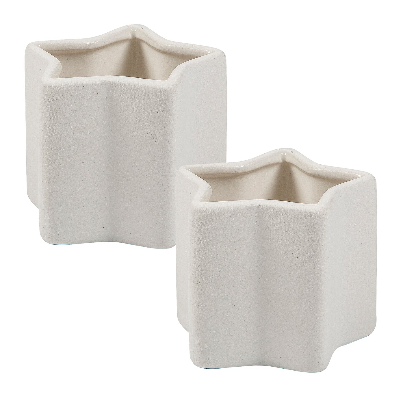 3 3/4&#x22; x 3 1/2&#x22; DIY Ceramic Star Shaped Planters 12 Pieces