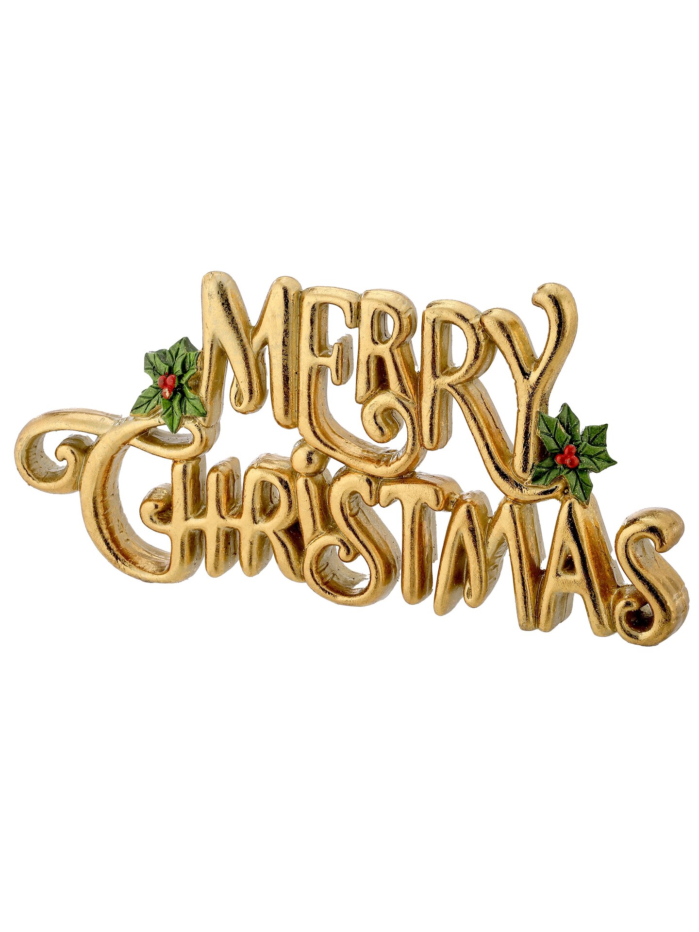11.5&#x22; Merry Christmas&#x27; Resin Table Piece &#x2013; Festive Christmas Decoration