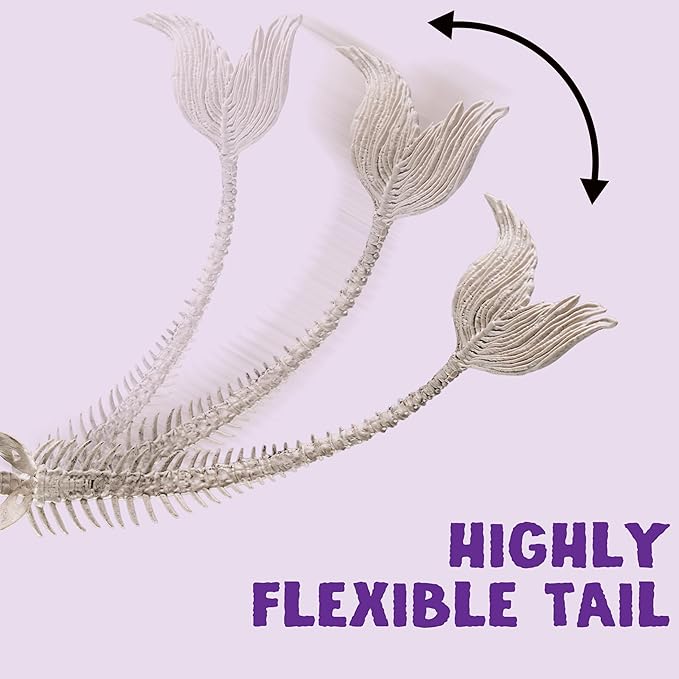 2 PCS 20 Inches Halloween Mermaid Skeleton Plastic Bone with Posable Joints for Indoor Outdoor Spooky Scene Party Favors Decoration