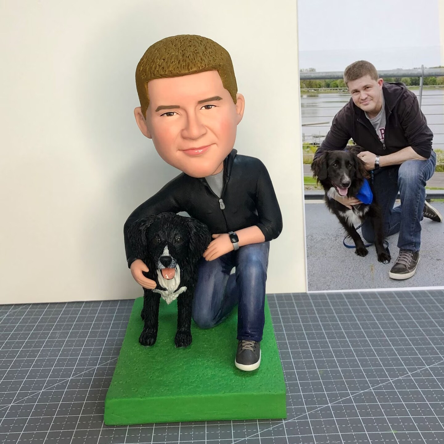 Custom Bobbleheads With Dog Custom Man with Dog Bobbleheads Create Your Own Doll that Looks Like You Unique Romantic Gift for Boyfriend MakerPlace by Michaels