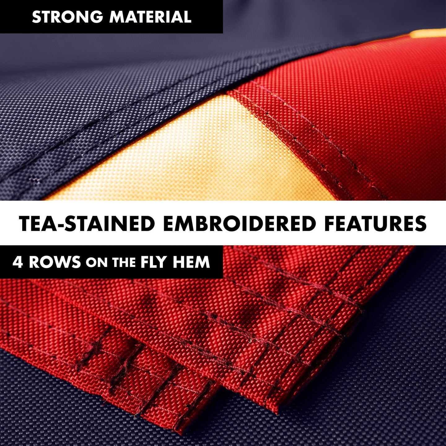 G128 Combo Pack: 5 Ft Tangle Free Aluminum Spinning Flagpole (Black) &#x26; Betsy Ross Tea-Stained Flag 2x3 Ft, ToughWeave Pro Series Embroidered 420D Polyester | Pole with Flag Included