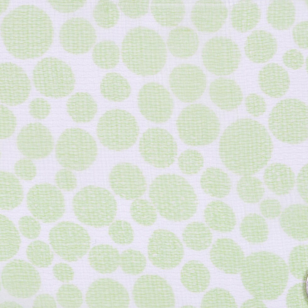 1 Yard Oscar de la Renta Off White & Greenery Circles Silk Gauze Lightweight Printed Fabric 56" Wide