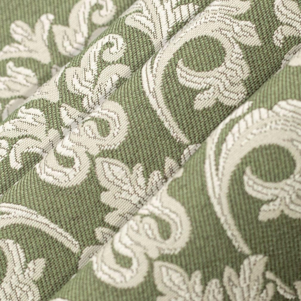 Green Abstract Damask Woven Pattern Upholstery Fabric by The Yard - SKU: Holcomb Juniper