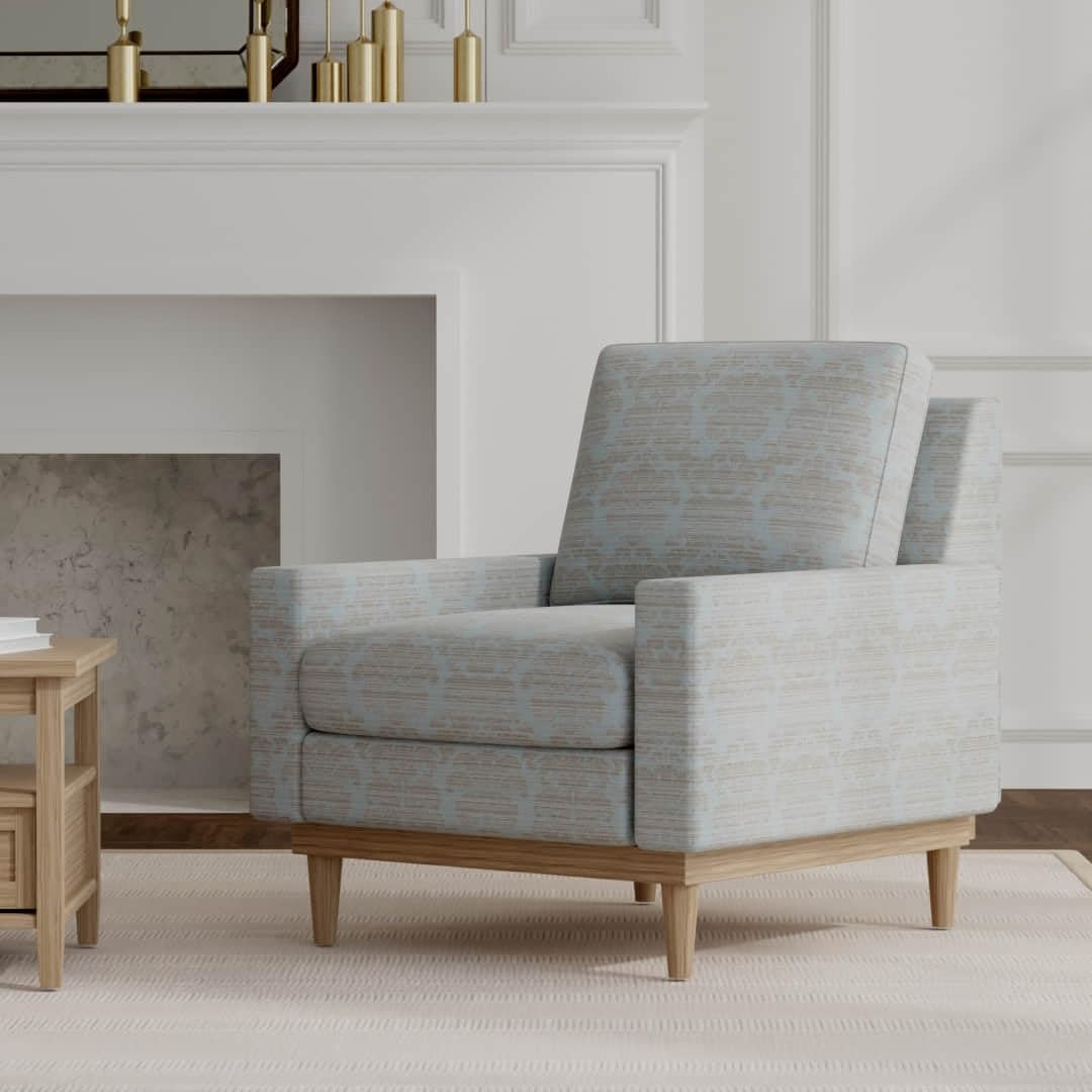 Aqua Stain Resistant Performance Pet Friendly Damask Woven Pattern Upholstery Fabric by The Yard - SKU: Hugo Cloud