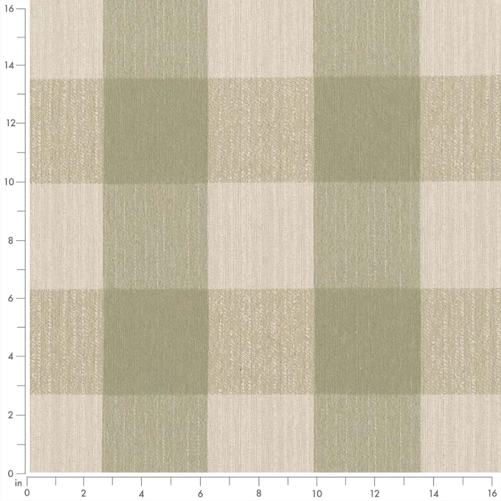 Green Performance Pet Friendly Check Plaid Woven Pattern Upholstery Fabric by The Yard - SKU: Burrow Mint