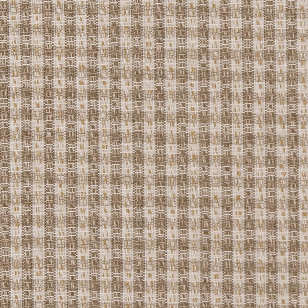 Natural Stain Resistant Performance Pet Friendly Check Small Scale Woven Pattern Upholstery Fabric by The Yard - SKU: Rory Jute