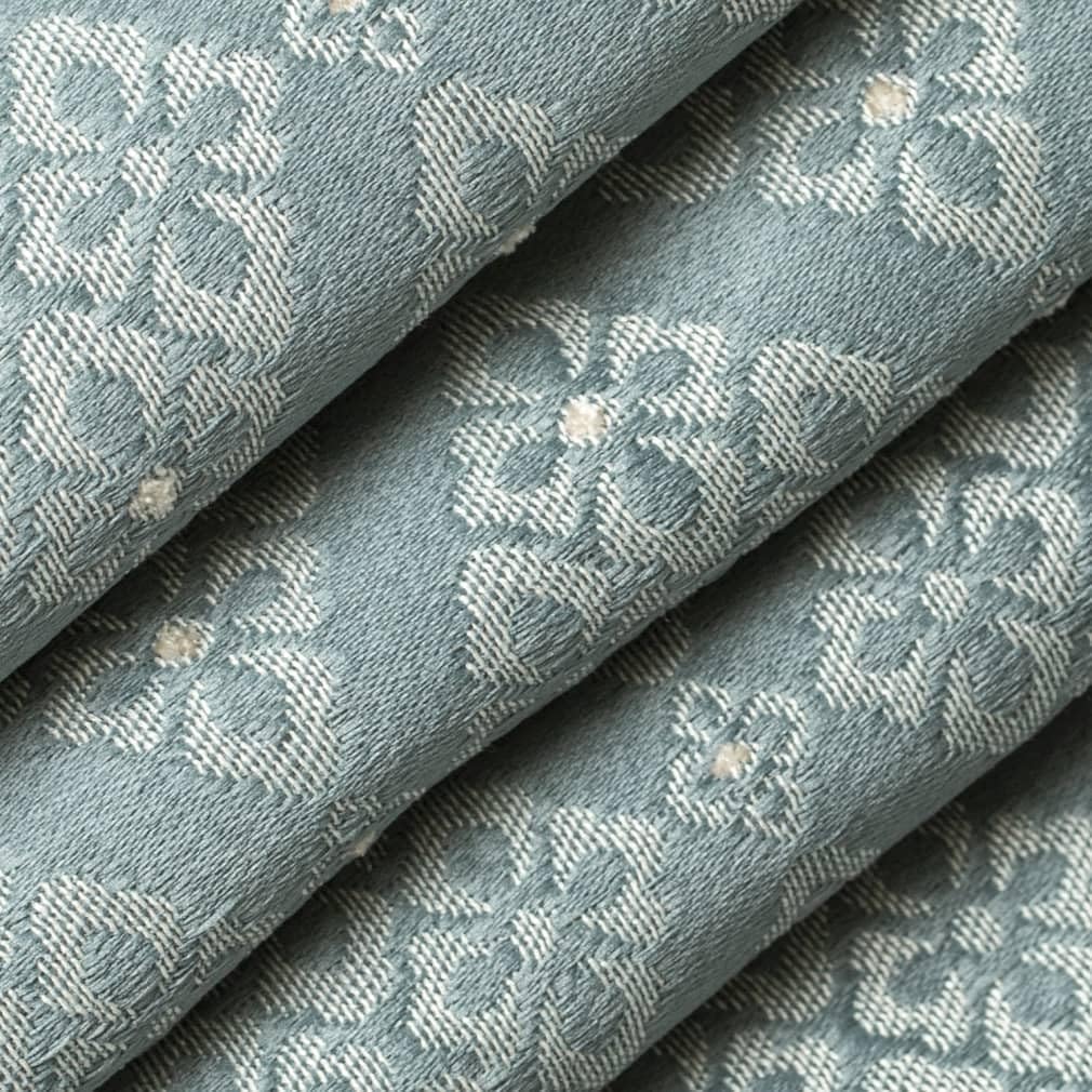 Blue Fade Resistant Diamond Woven Pattern Upholstery Fabric by The Yard - SKU: Waverly Azure