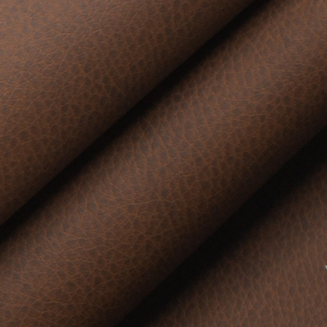 Brown Performance Grade Vinyl Plain Solid Upholstery Fabric by The Yard - SKU: Martha Brown
