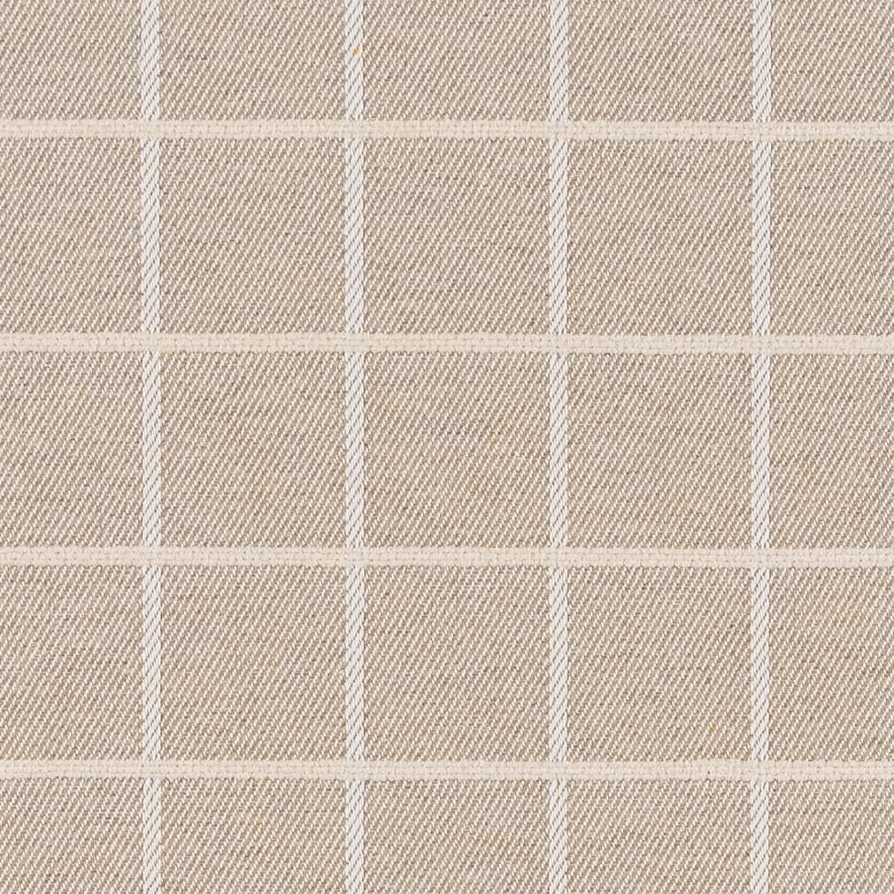 Natural Stain Resistant Performance Pet Friendly Plaid Woven Pattern Upholstery Fabric by The Yard - SKU: Allie Dune