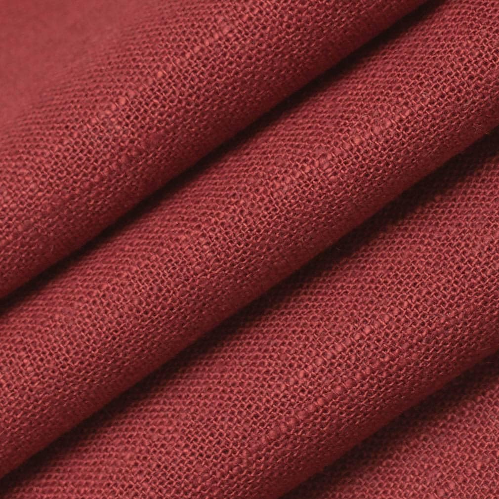 Red Linen Look Textured Upholstery Fabric by The Yard - SKU: April Red