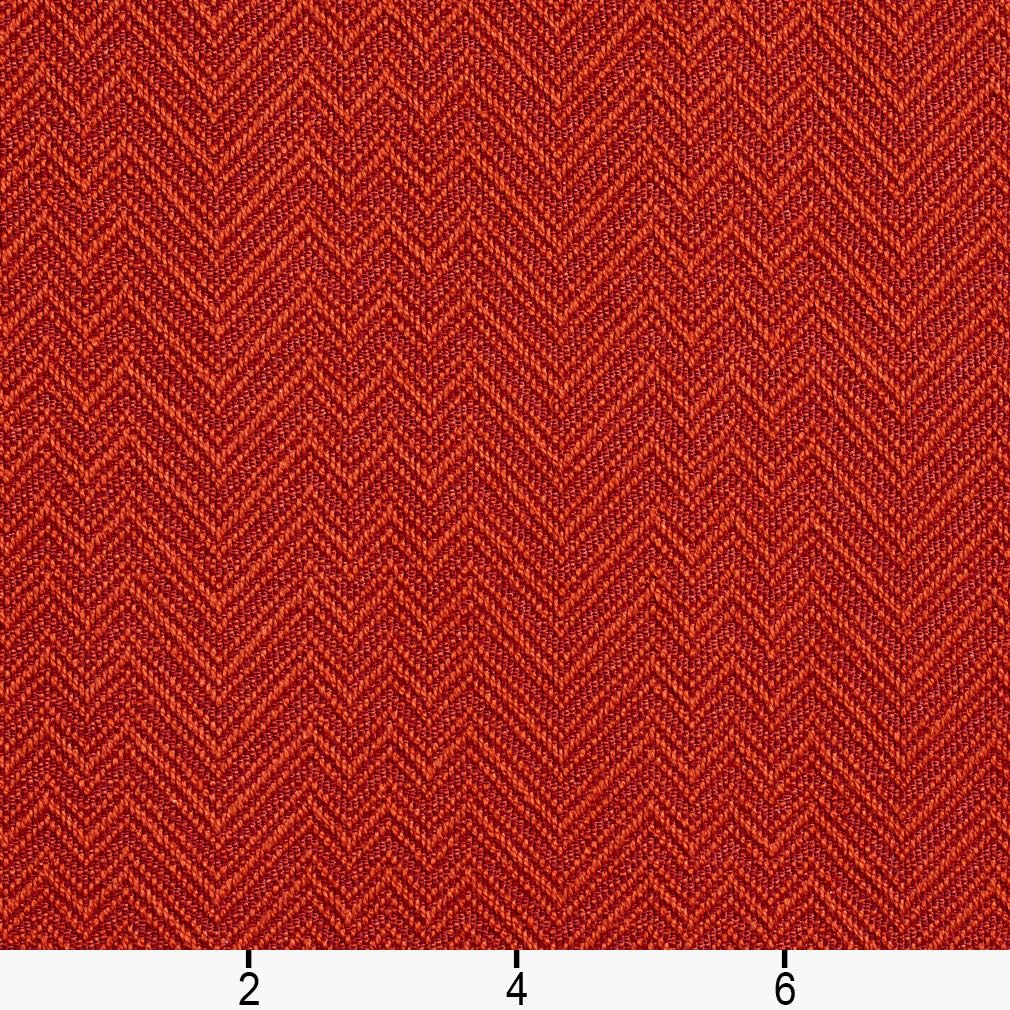 Orange Stain Resistant Performance Pet Friendly Abstract Chevron Woven Pattern Upholstery Fabric by The Yard - SKU: Mystic Paprika