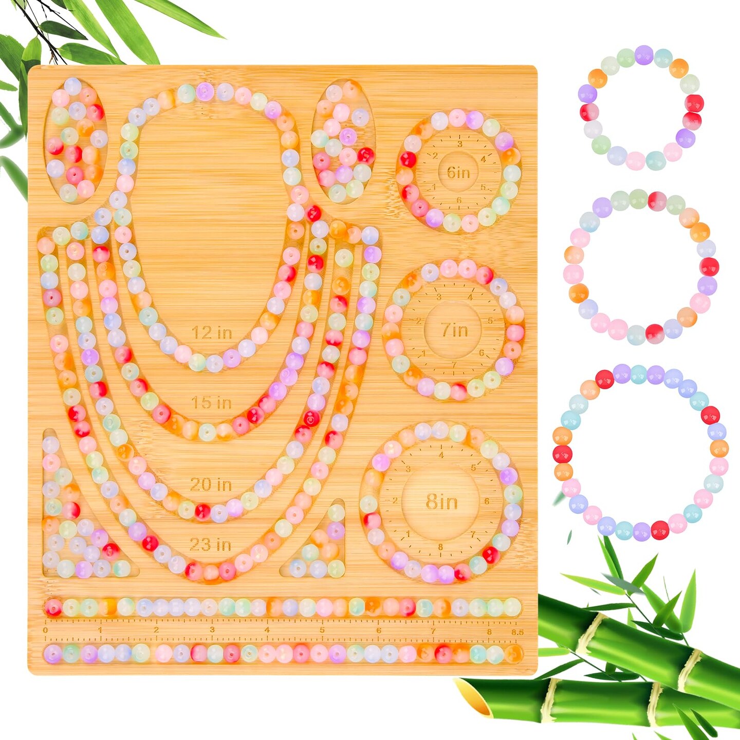 Bead Board for Jewelry Making - Bamboo Beading Board for Necklace & Bracelet Making, DIY Small Jewelry Design Tray Jewelry Making Supplies