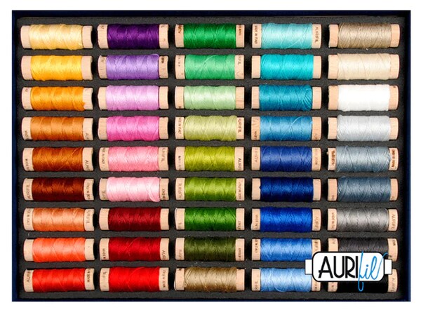 Aurifil Best Selection (Aurifloss) Thread Set by Aurifil | (45 Aurifloss Cotton Small Spools.)