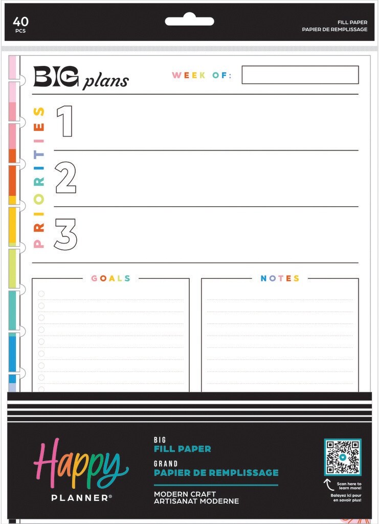 Happy Planner Big Fill Paper-Happy Outlines