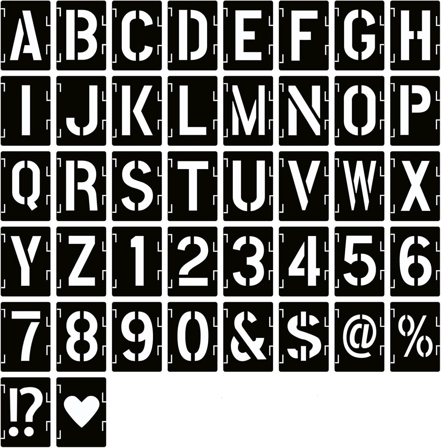 42 Pcs Reusable Alphabet Letter Stencils (4 Inch)
