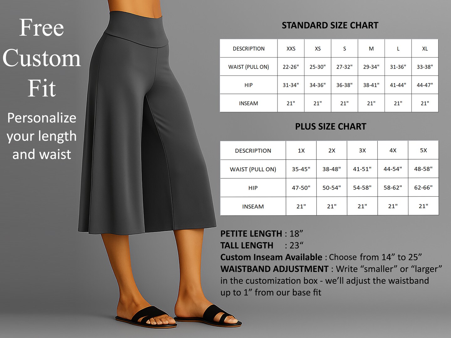 Upcycled Wide Leg Gaucho Pants with Folded Over Waist Band