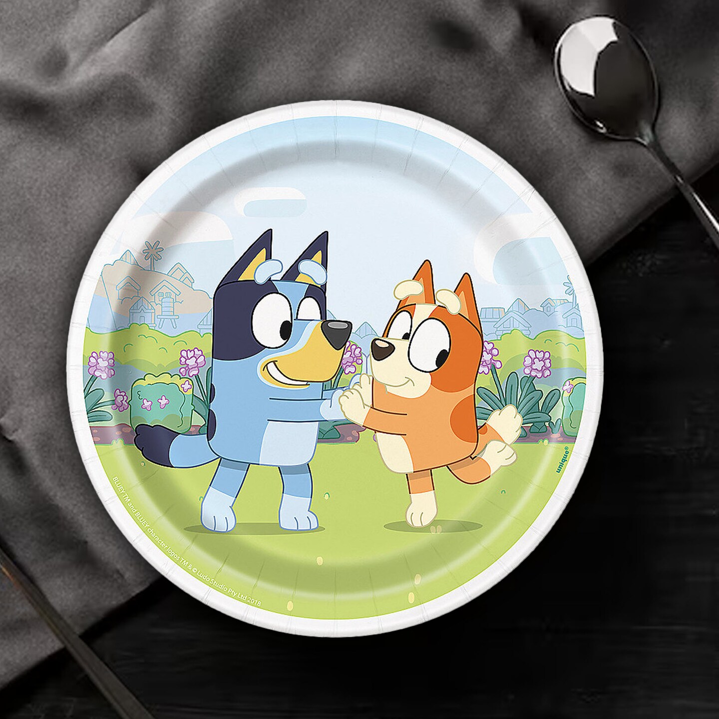 8 Ct. Bluey Party Paper Dessert Plates 7" Disposable Plates for Kids' Parties