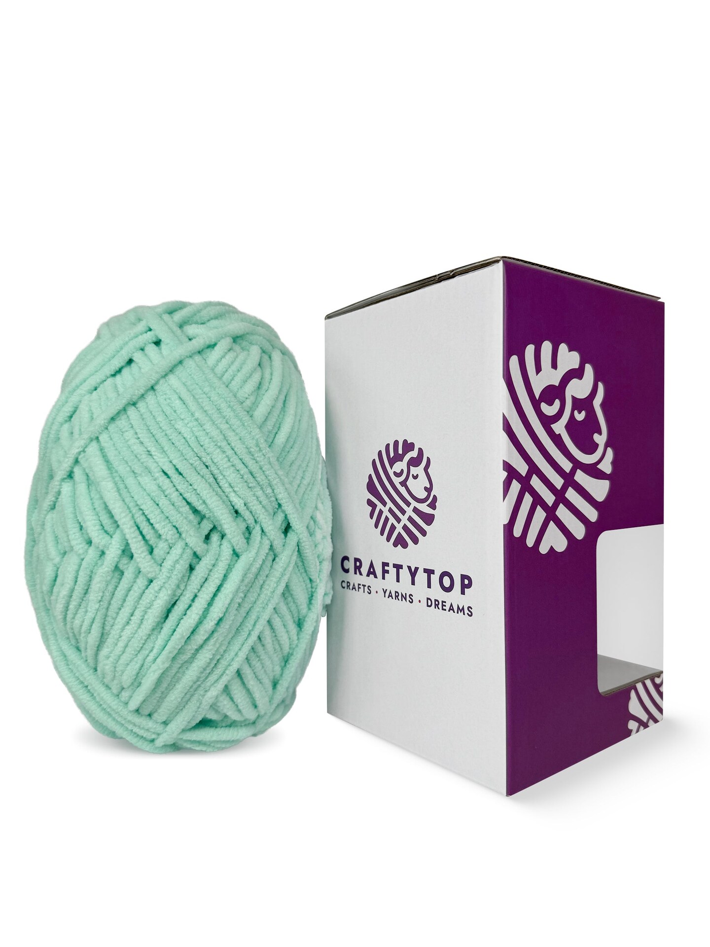 Craftytop™ Bulky Velvet Yarn #5 for Knitting & Crochet (Butterfly Mint)