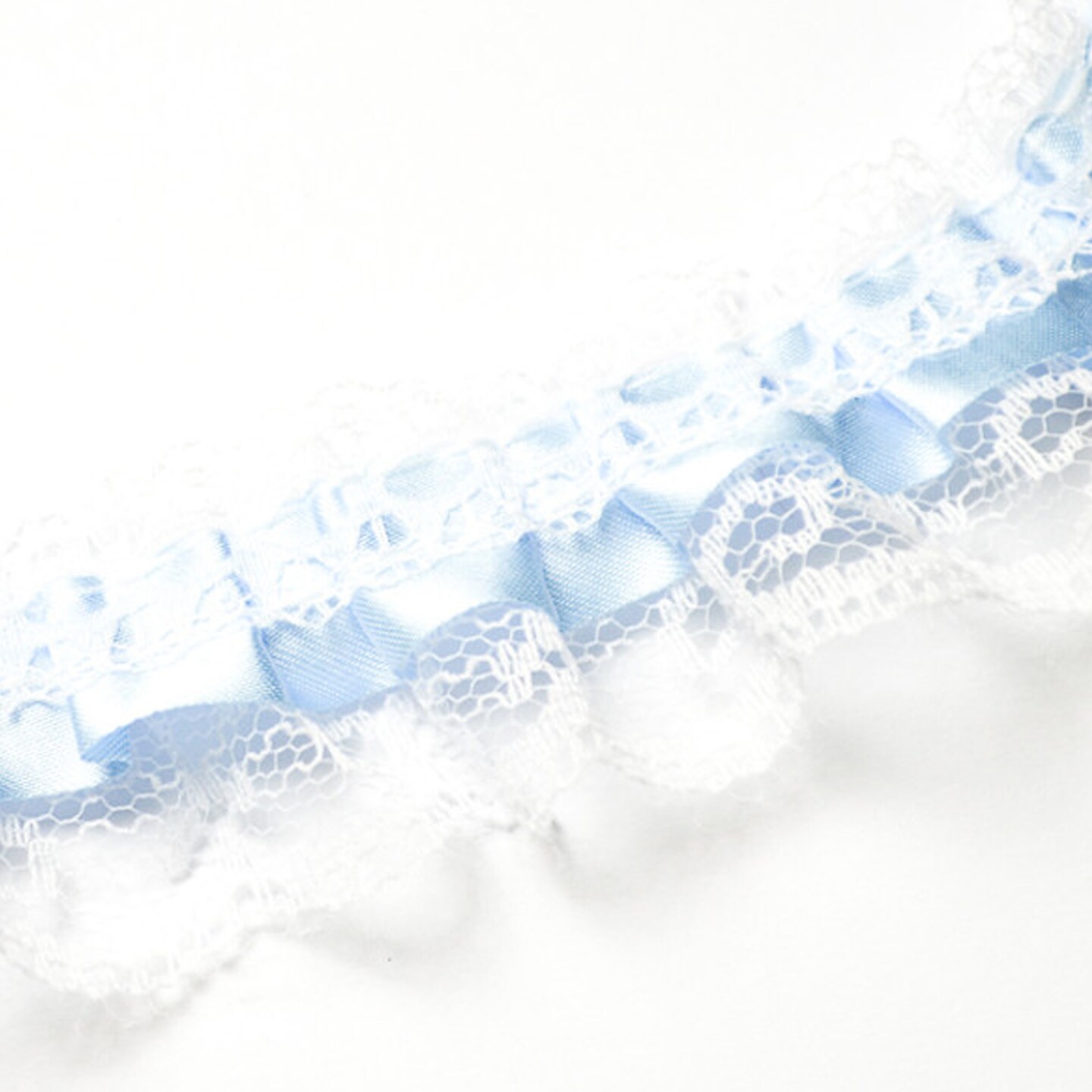 2&#x22; x 50 Yards Blue Ruffled Lace Trim