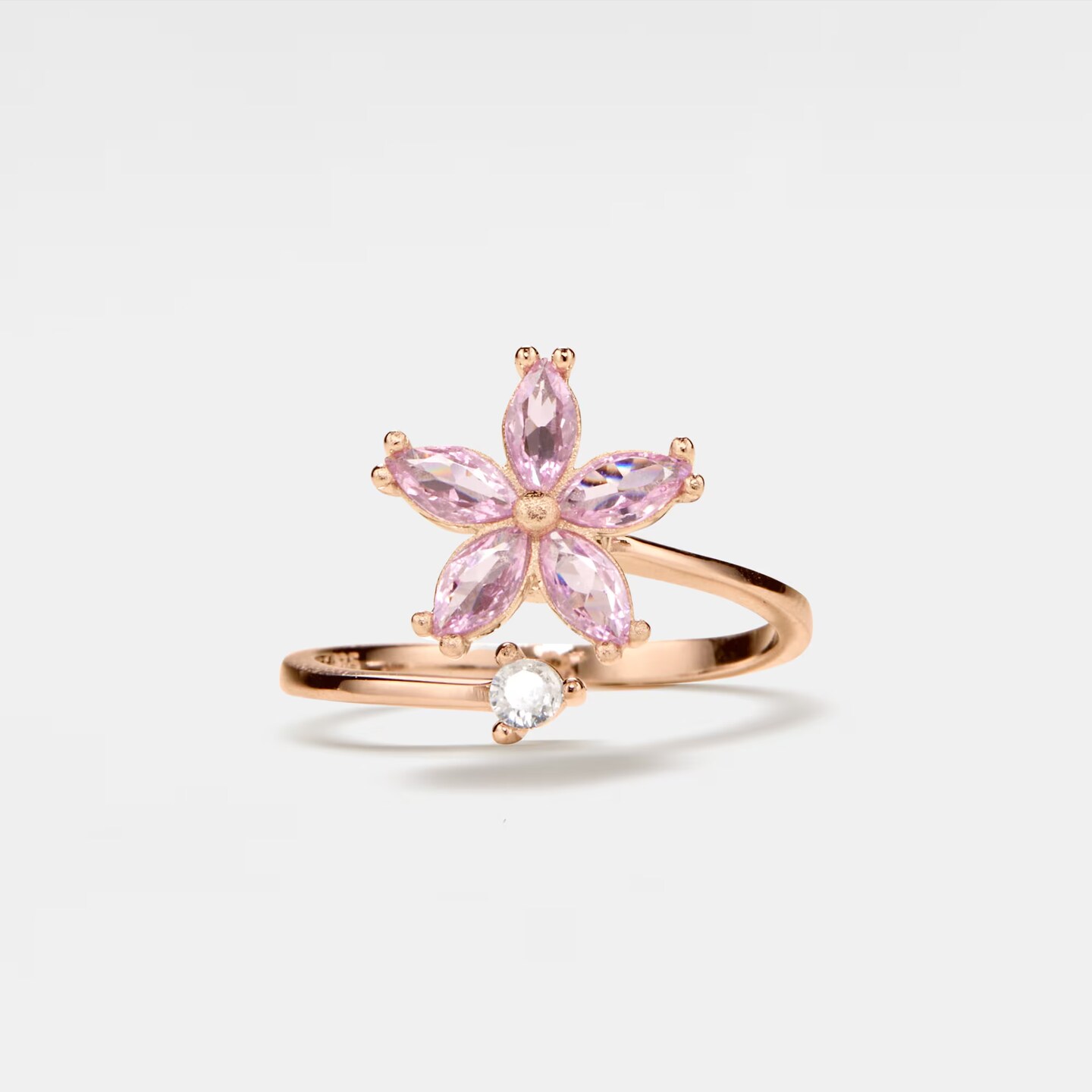 PERIMADE Flower Fidget Spinner Ring • Pink Flower Anxiety Spinning Ring • Sterling Silver Friendship Jewelry • Best Friend Gift • R0256 product 6