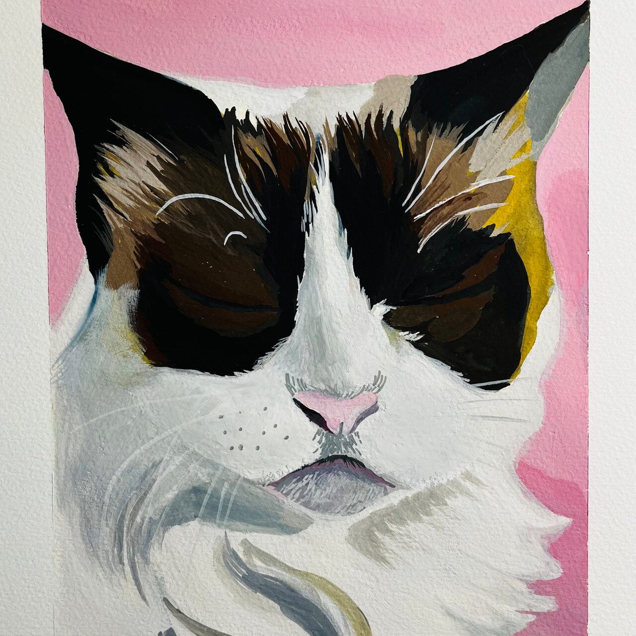 Pet Portrait Painting in Artist's Loft Gouache, Part II