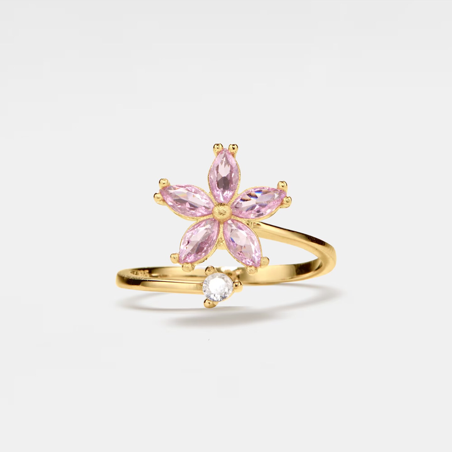 PERIMADE Flower Fidget Spinner Ring • Pink Flower Anxiety Spinning Ring • Sterling Silver Friendship Jewelry • Best Friend Gift • R0256