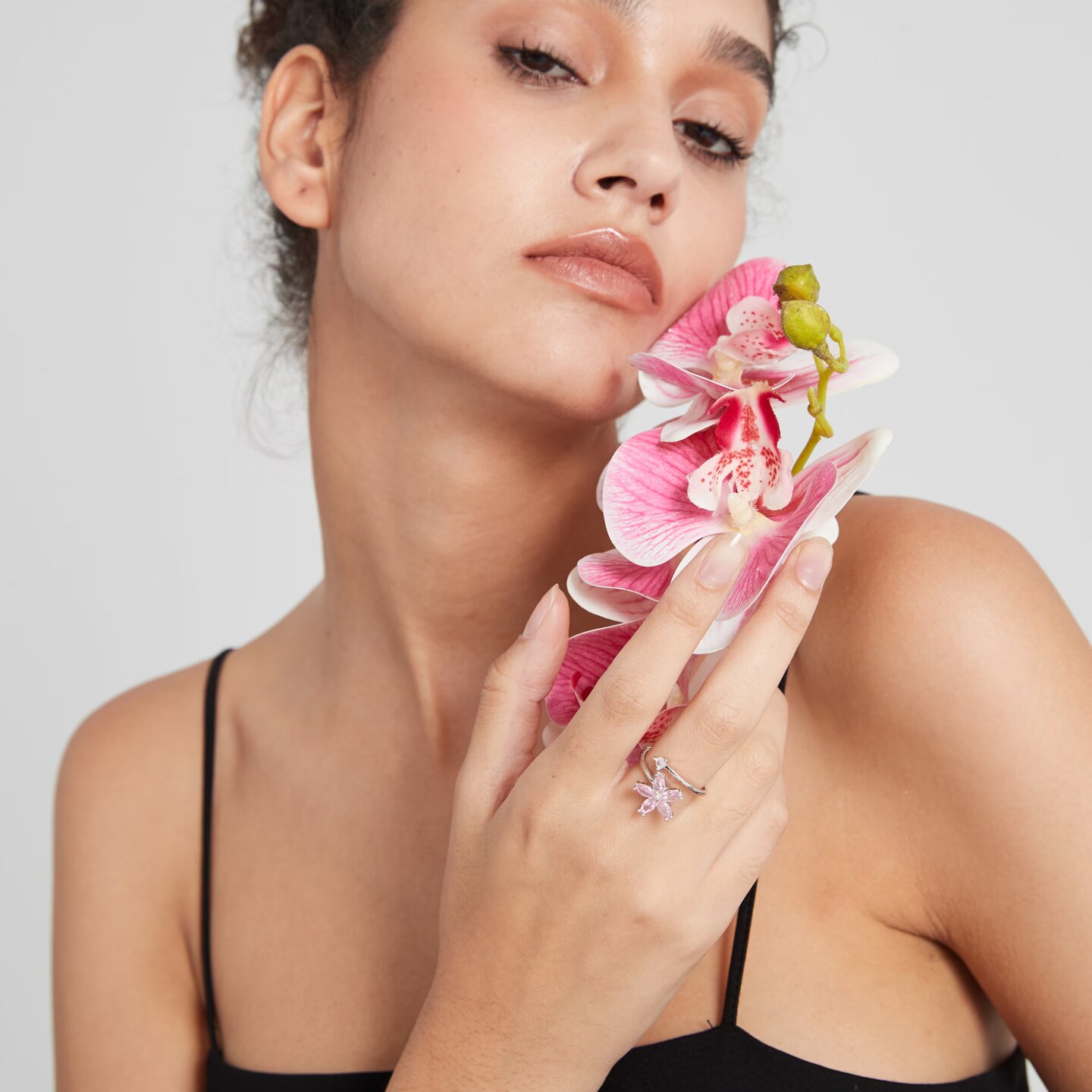 PERIMADE Flower Fidget Spinner Ring • Pink Flower Anxiety Spinning Ring • Sterling Silver Friendship Jewelry • Best Friend Gift • R0256 - image9
