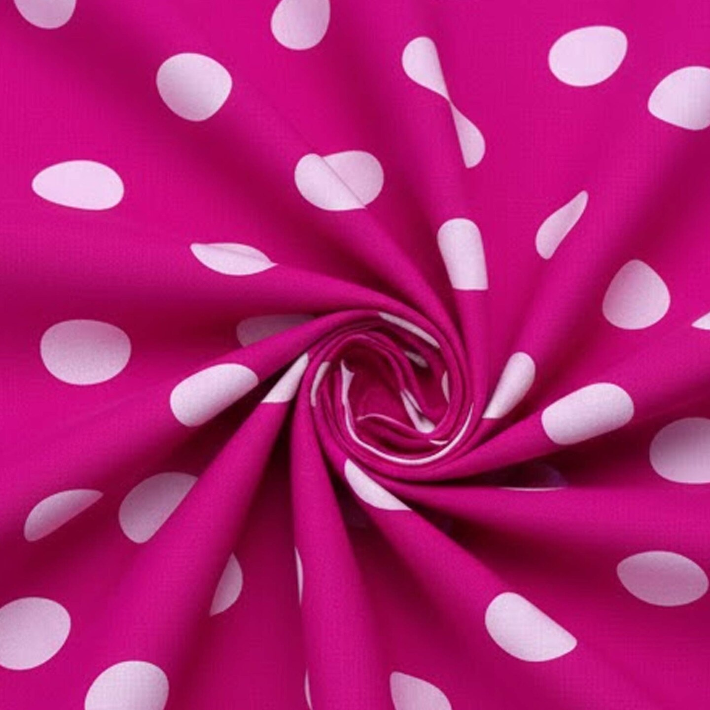 1 Yard Big Polka Dot Printed Poly Cotton Fabric 58/59 Inches Wide