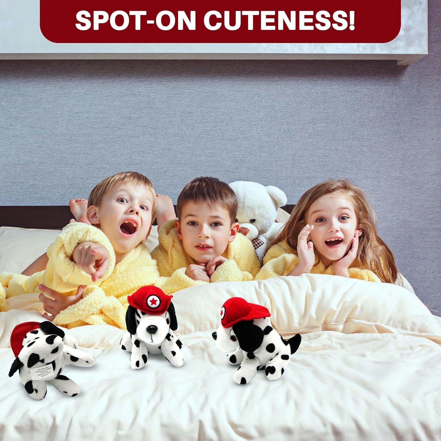 4E&#x27;s Novelty 12 Pack Dalmatians Stuffed Animals - Stuffed Dalmatian Dog Plush, Dalmatian Dog Toy for Kids