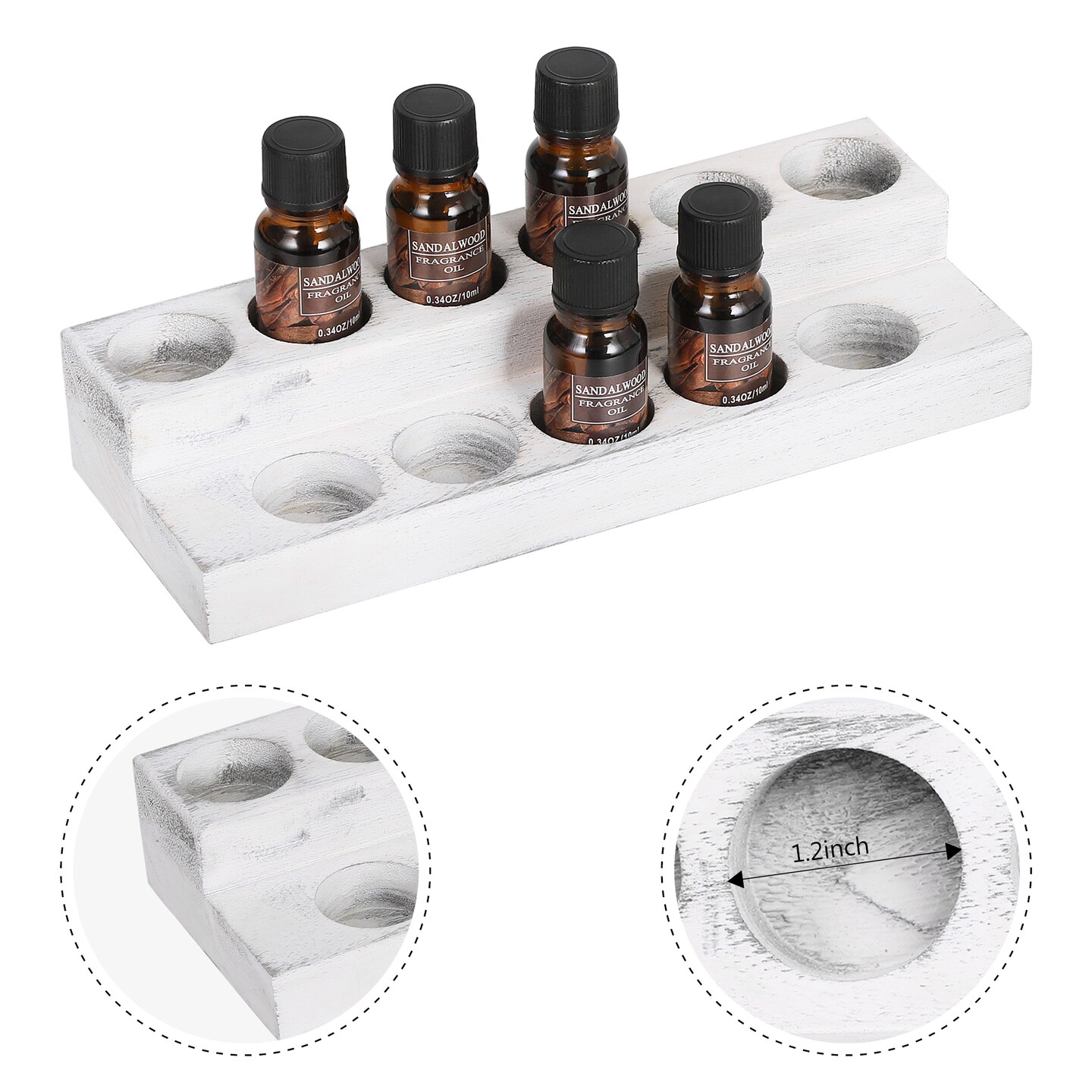 2PCS Essential Oils Storage Rack 22 Slot Wooden Nail Polish Display Holder