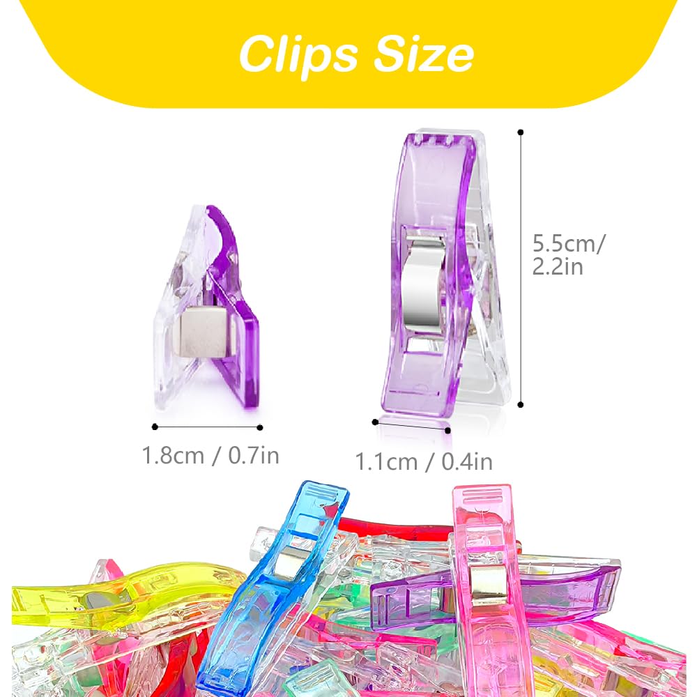 Large Sewing Clips for Fabric and Quilting, KOLUPA Plastic Clips Fabric Clips Quilt Clips 30 Pcs, Sewing Notions for Sewing Quilting Supplies Crafting Tools, Multipurpose Sewing Accessories