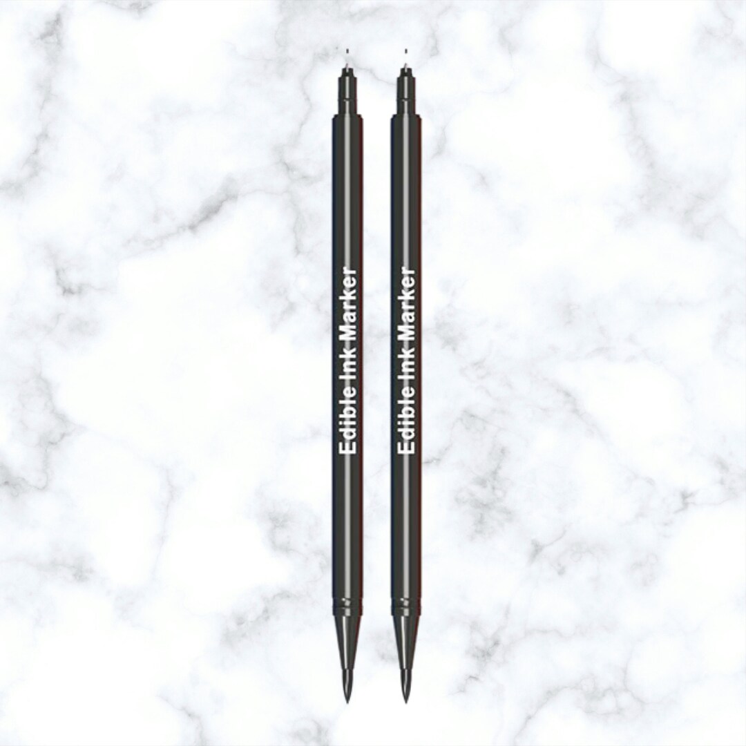 Black Dual Tips Food Coloring Pens Ultra Fine Tip