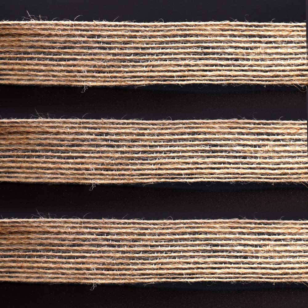 4 Rolls of Natural Burlap Fabric with Burlap Ribbon for Christmas Tree Gift Wrapping Wedding Event Party Home Bows Crafts Decoration, 11 Yards Long 0.8 inch Wide each Roll (Natural)