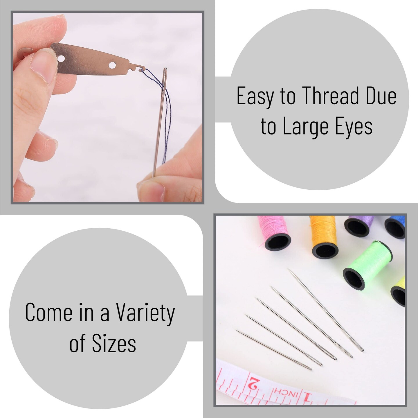 Mr. Pen- Large Eye Needles for Hand Sewing, 25 pcs, Assorted Sizes with Aluminium Storage Tube, Sewing Needles, Needles for Sewing, Embroidery Needles for Hand Sewing, Big Eye Hand Sewing