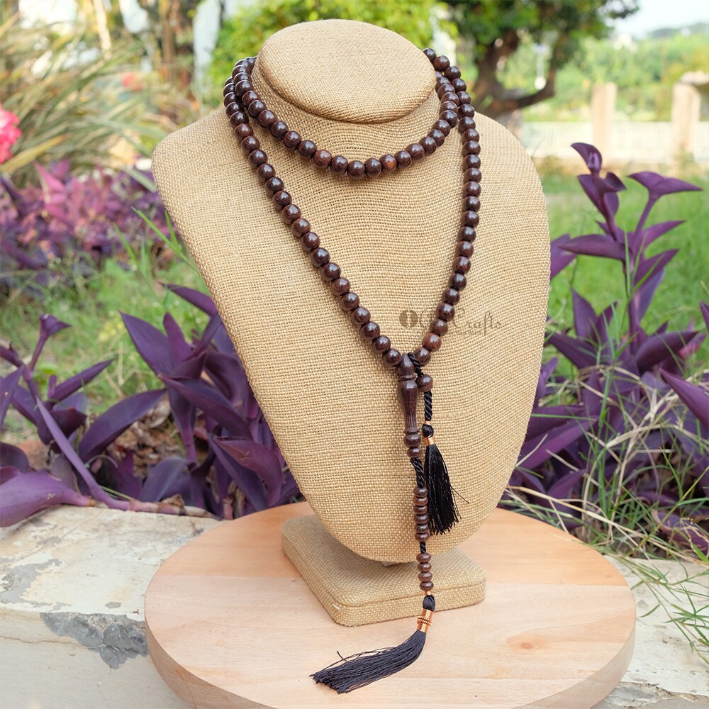 Tamarind Wood Misbaha - Handcrafted 8mm 100 Beads Muslim Rosary